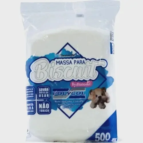 Massa Biscuit Polycol 500g Natural Modelagem Fácil