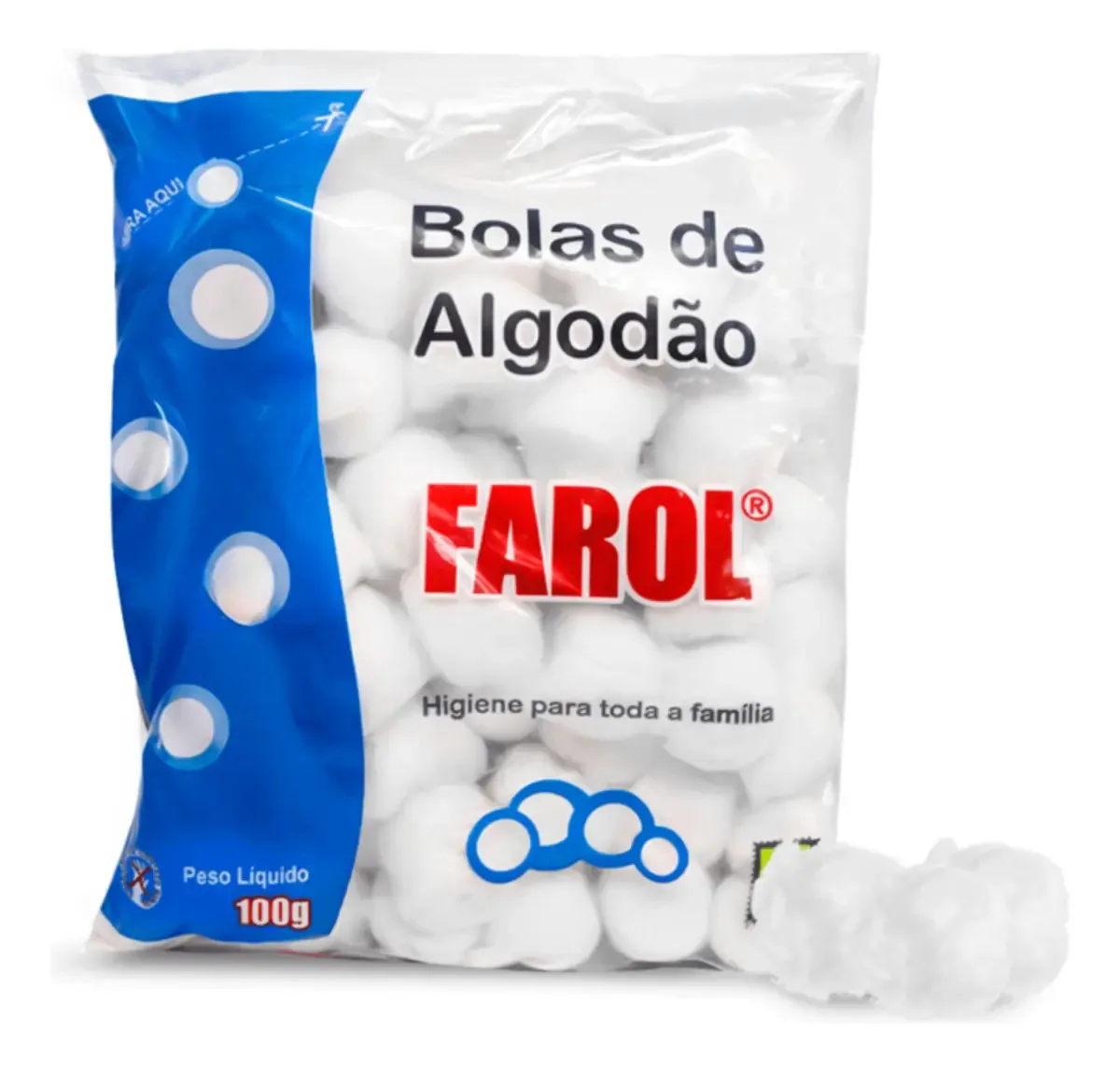 Algodão Hidrófilo Em Bola Farol 100g