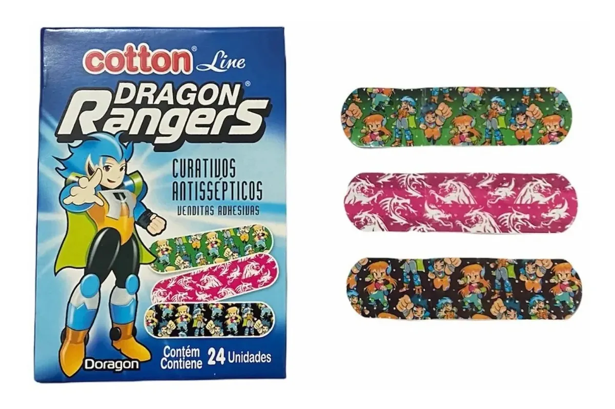 Curativo Cotton Line Dragon Rangers Sortidos 24un