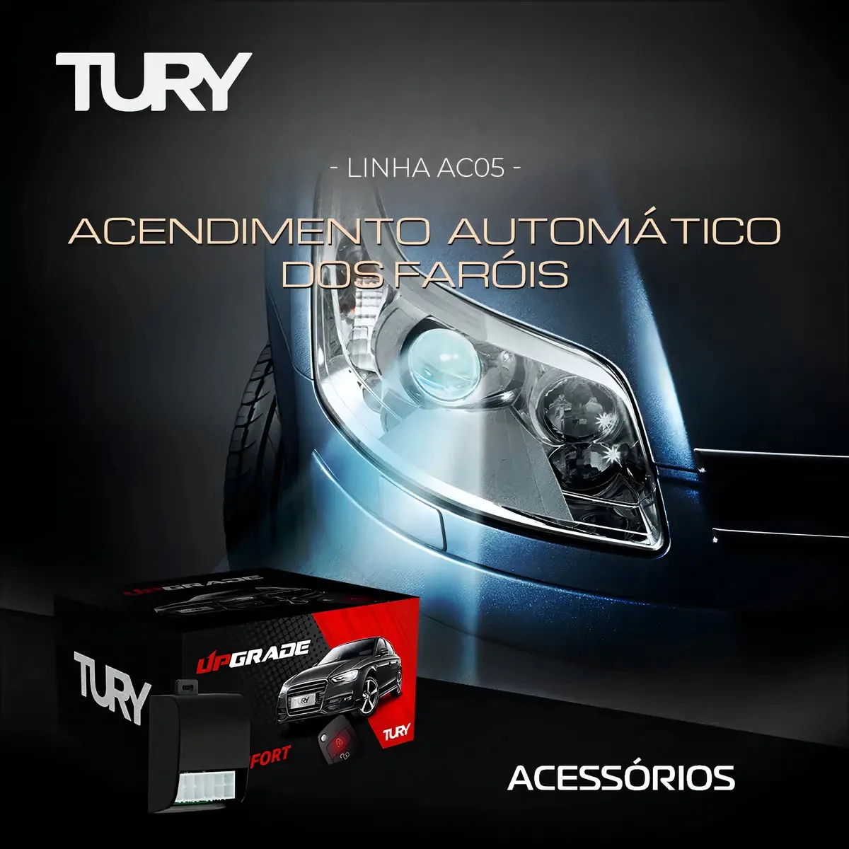 Central Módulo Automação Acendimento Faróis Ac05 Tury