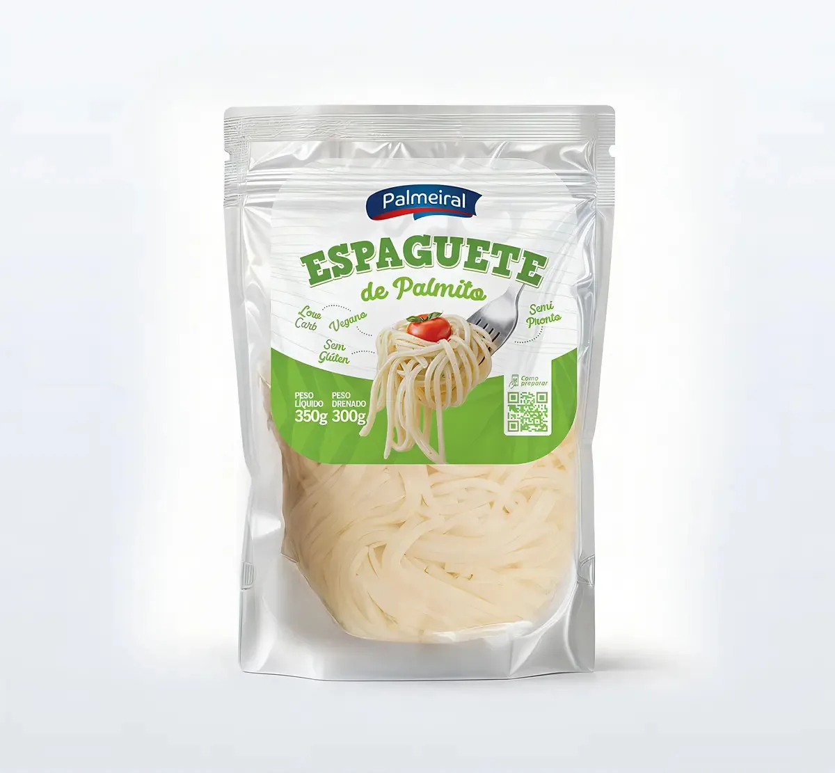 Palmito Pupunha Espaguete 300g Pouch Palmeiral