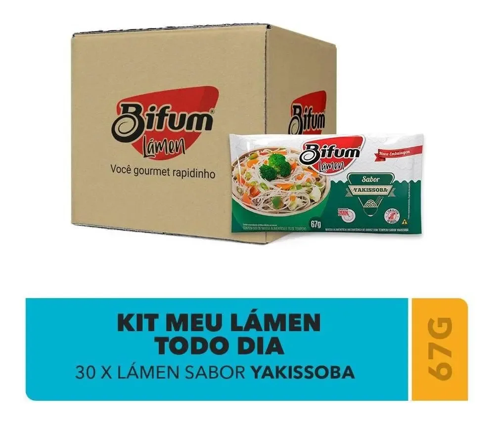 Atacado 30 Unid Macarrão Arroz Bifum Lámen Yakissoba 67g