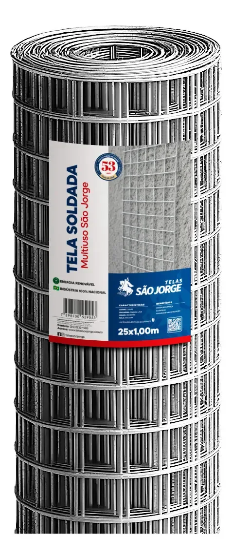 Rolo Tela Alambrado Arame Aço Galvanizado 25m São Jorge
