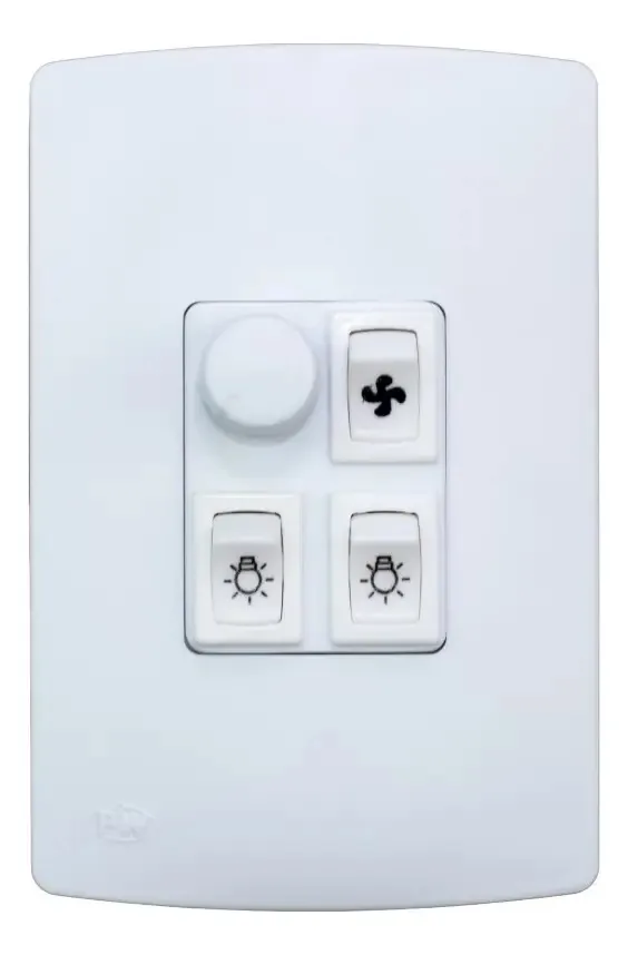 Variador Dimmer Rotativo Ventilador Teto, 2 Interruptor