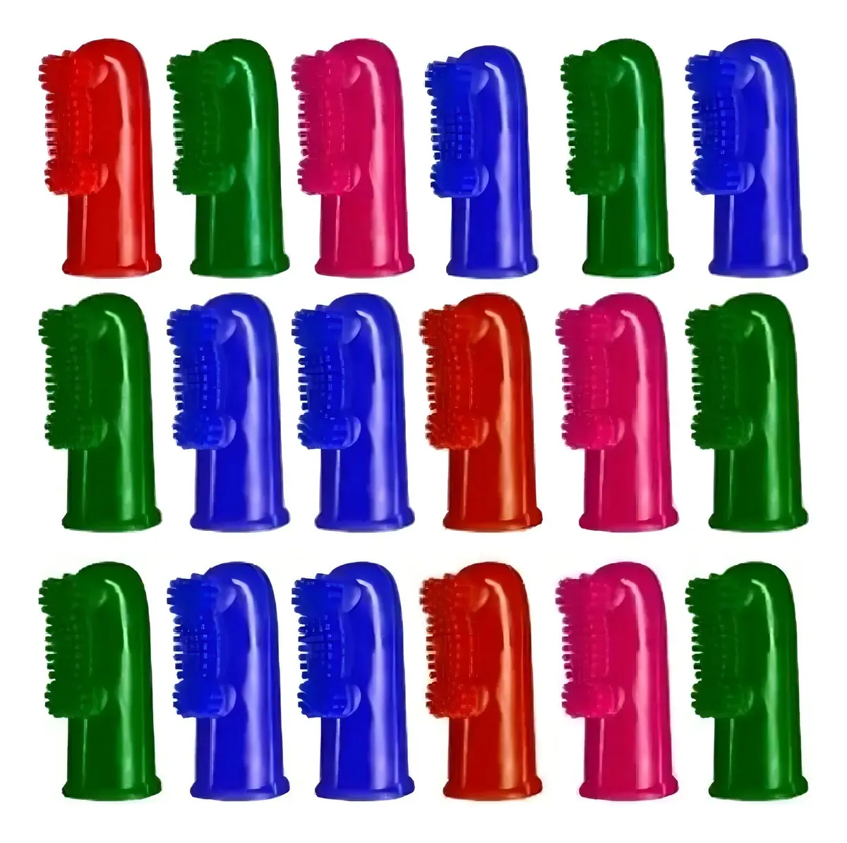 Kit 10 Escovas Dedeira Silicone Para Higiene Bucal Cães e Gatos