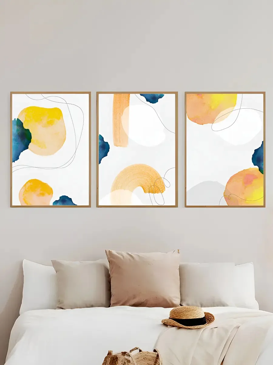 Quadro Decorativo Decotek Quadro Decorativo Imagens Cor Da Armação Bege De 32cm X 23cm De 3u - Carvalho