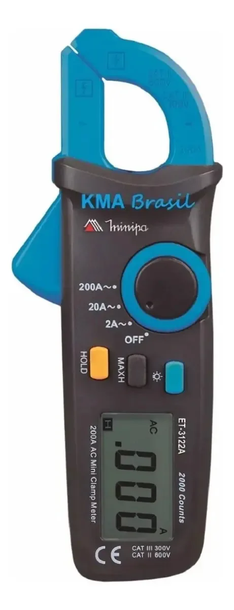 Mini Alicate Amperímetro Digital Ca Et-3122a Minipa