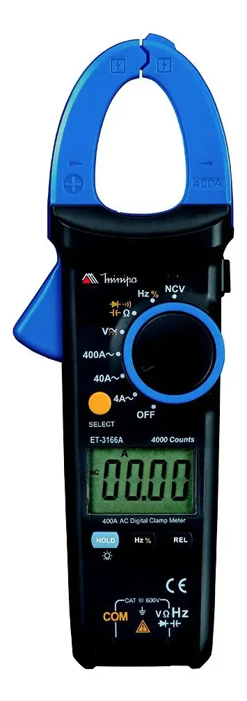 Alicate Amperímetro Digital Minipa Et3166a Cat Iii 600v
