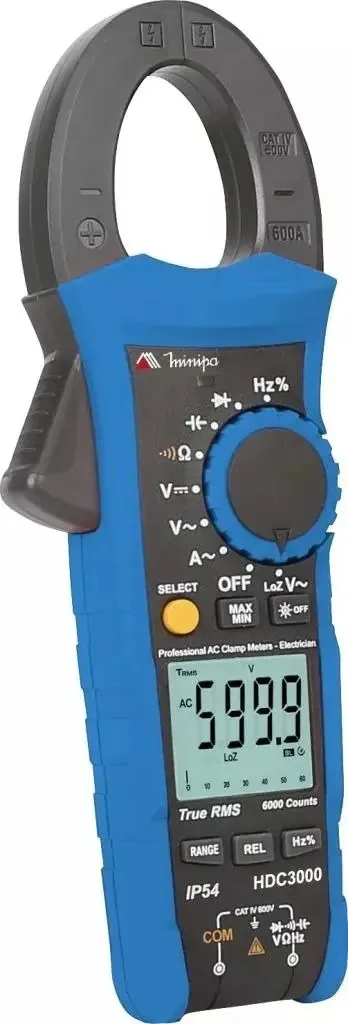 Alicate Amperímetro Minipa HDC-3000 True RMS Cat IV 600V 338g