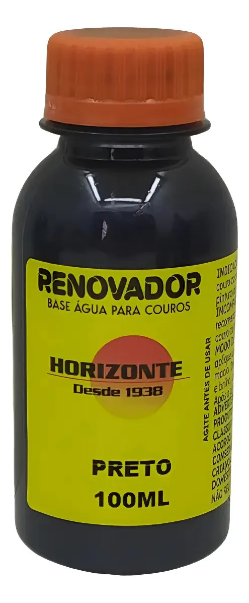Tinta Renovador Preta Para Couro Base De Agua Horizonte