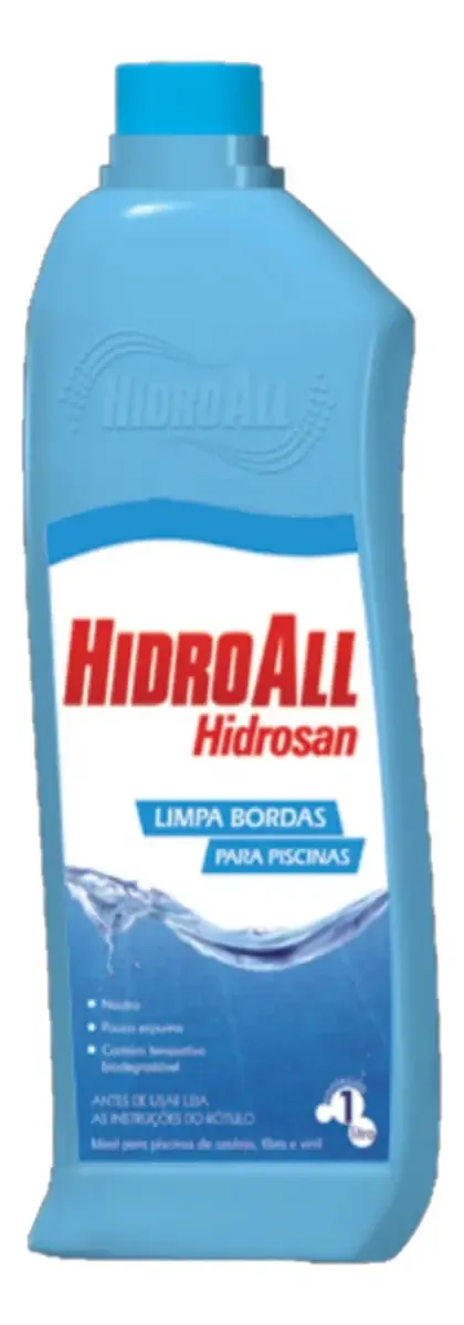 Detergente Limpa Bordas 1 Litro Piscinas Hidrosan Hidroall Azulejos
