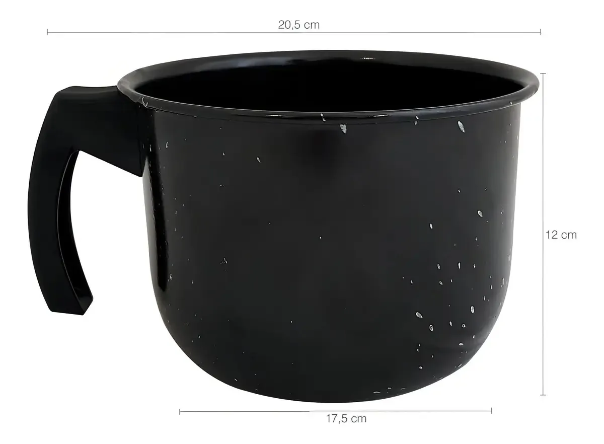 Leiteira Esmaltada Indução Disul 1.8L Preto e Branco