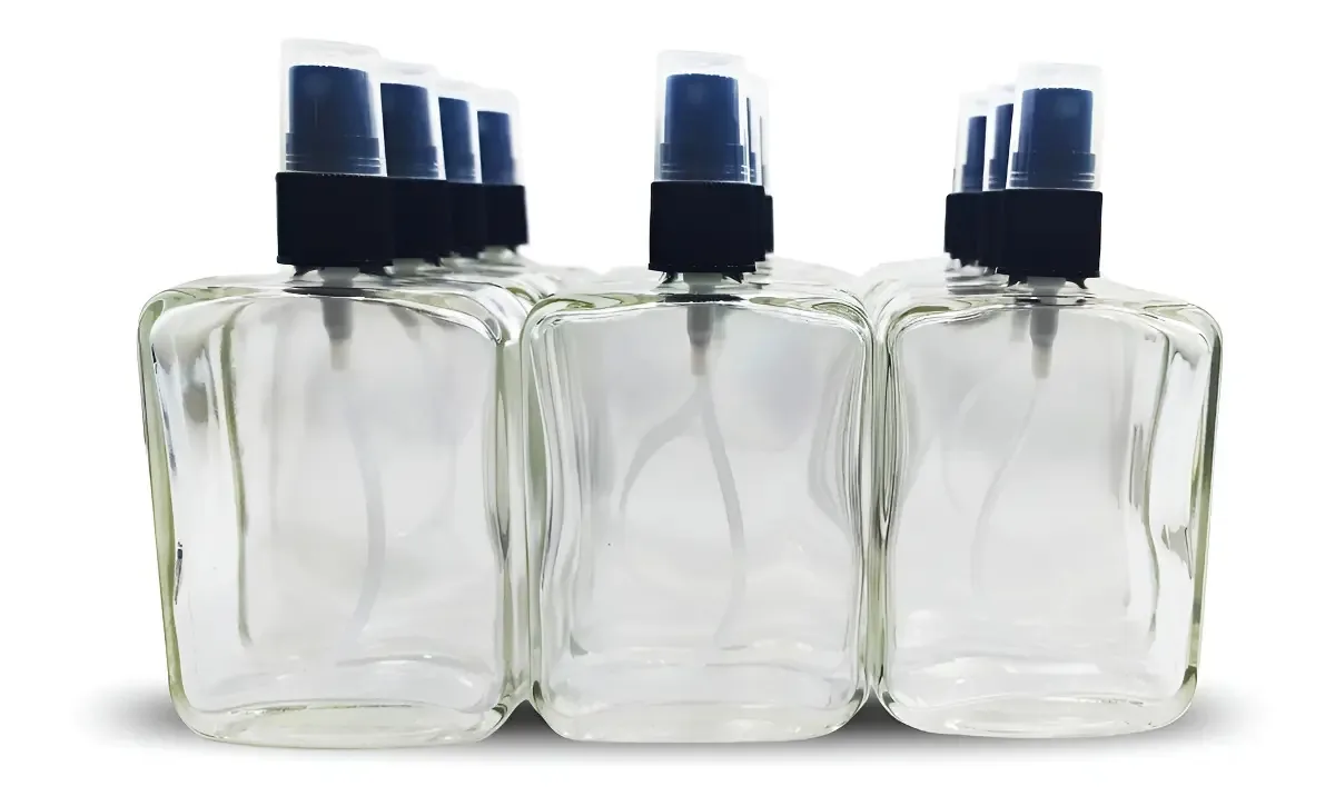 20 Vidros Para Perfume 100ml Rosca 18 + Válvula Spray Preta
