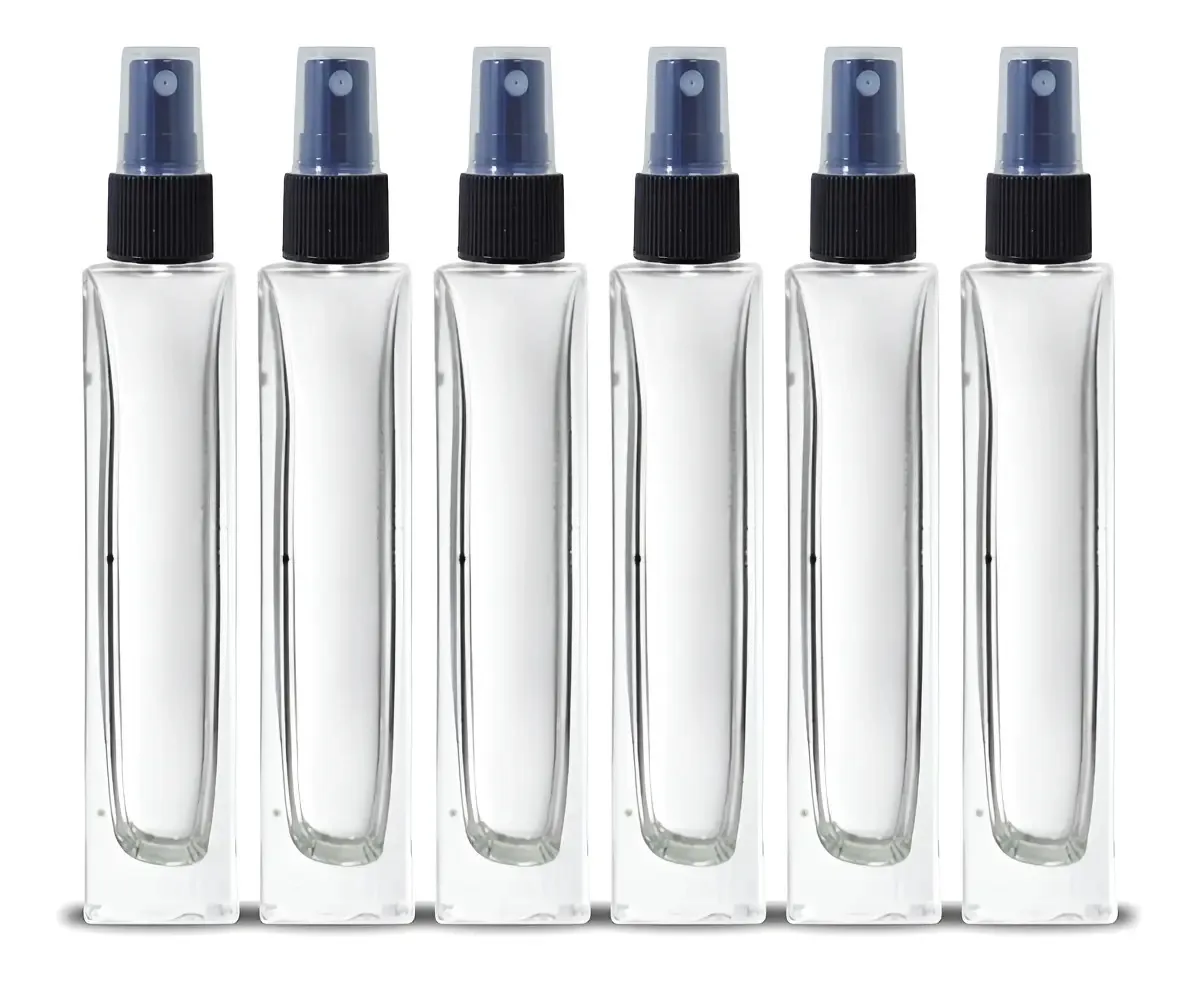 25 Vidros Torre Para Perfume 50ml C/ Válvula Spray Preta