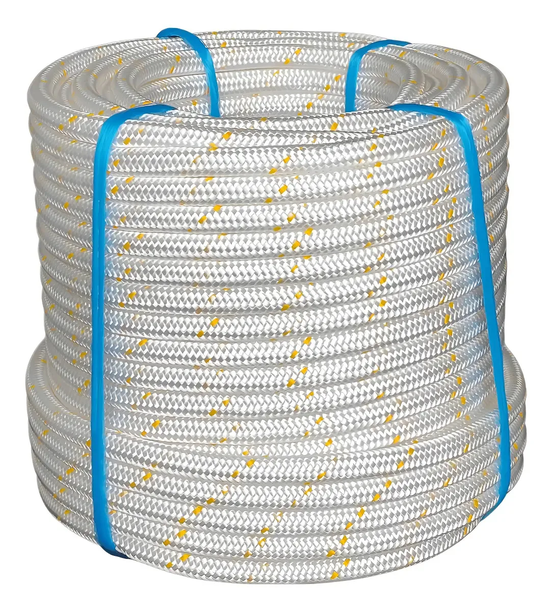 Cordas Pampa NR18 12mm corda rapel poliamida cor branca com fio amarelo 50m