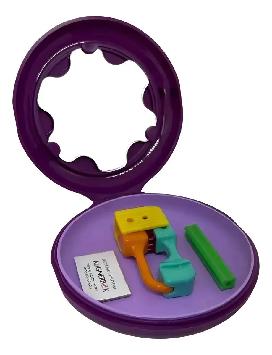 Case Coraldent AlignerBox Roxo Claro P/ Alinhadores Ortodônticos Invisalign