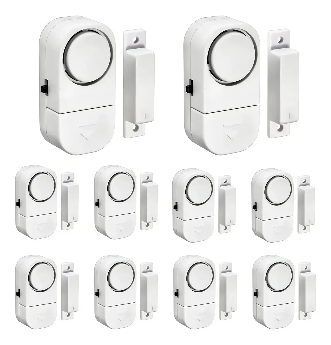 Kit 10 Alarmes Sonoros Kadê Sensor Magnético para Porta Janela 90dB
