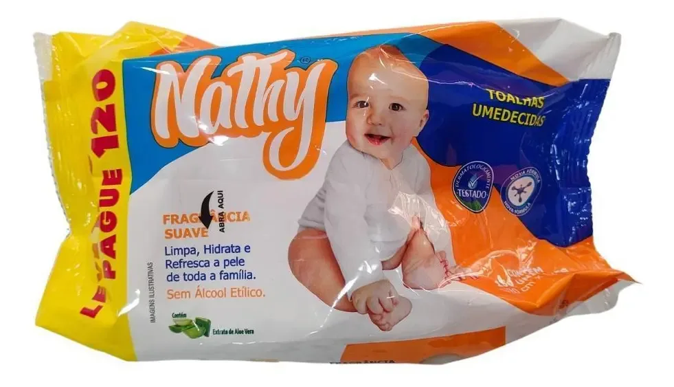 Toalhas Umedecidas Baby Nathy - Pacote 150 Unidades