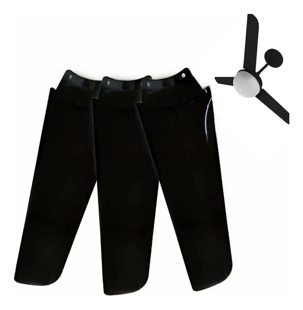 Jogo Hélices 3 Pás Para Ventilador De Teto Alisclean Aliseu Cor Black Piano