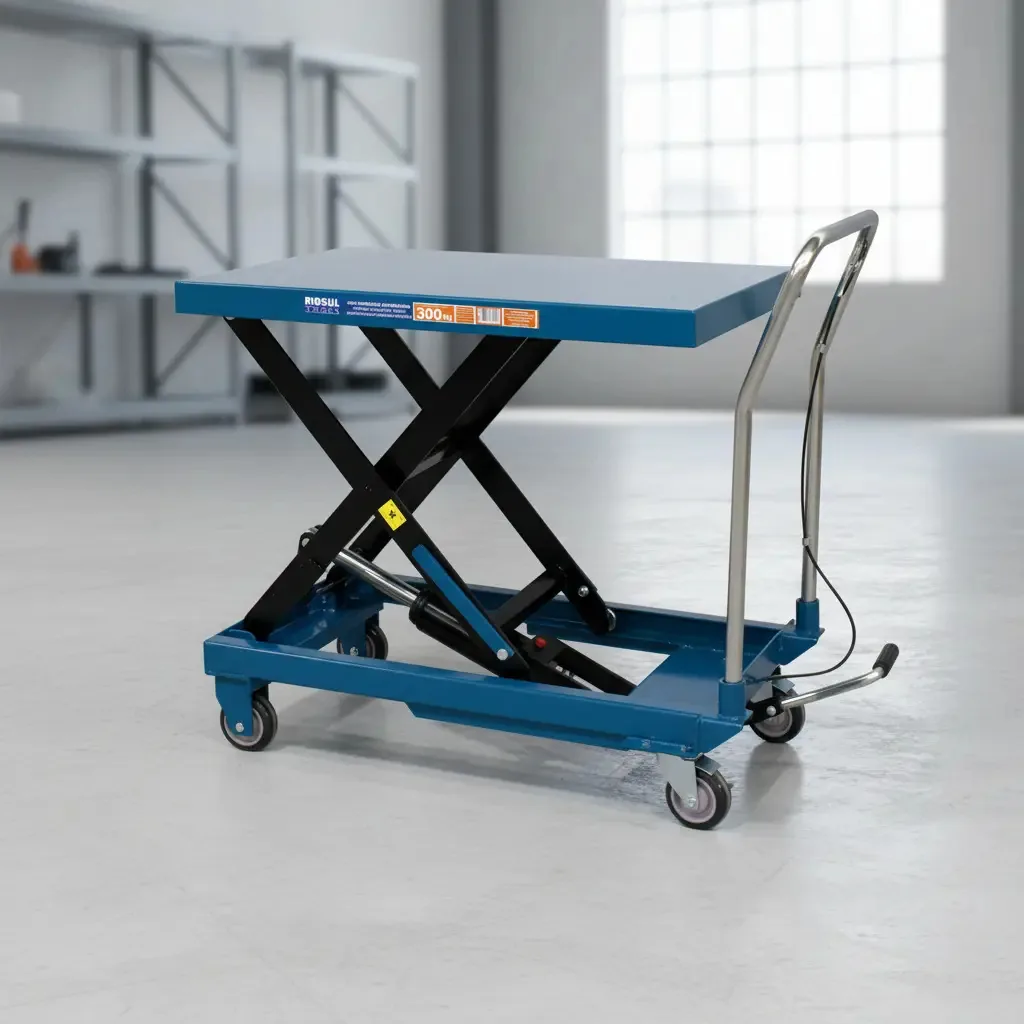 Mesa Hidráulica Pantográfica 300kg Elevatória Riosul Tools