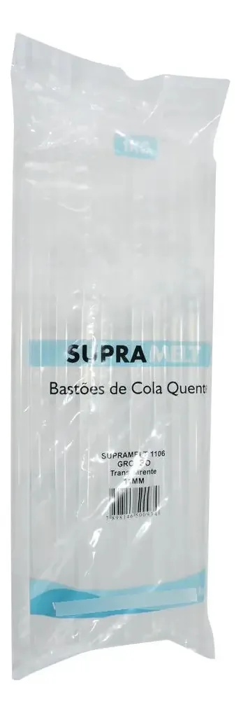 Bastão Cola Quente Transparente 11mm 1kg Rhamos e Brito Refil