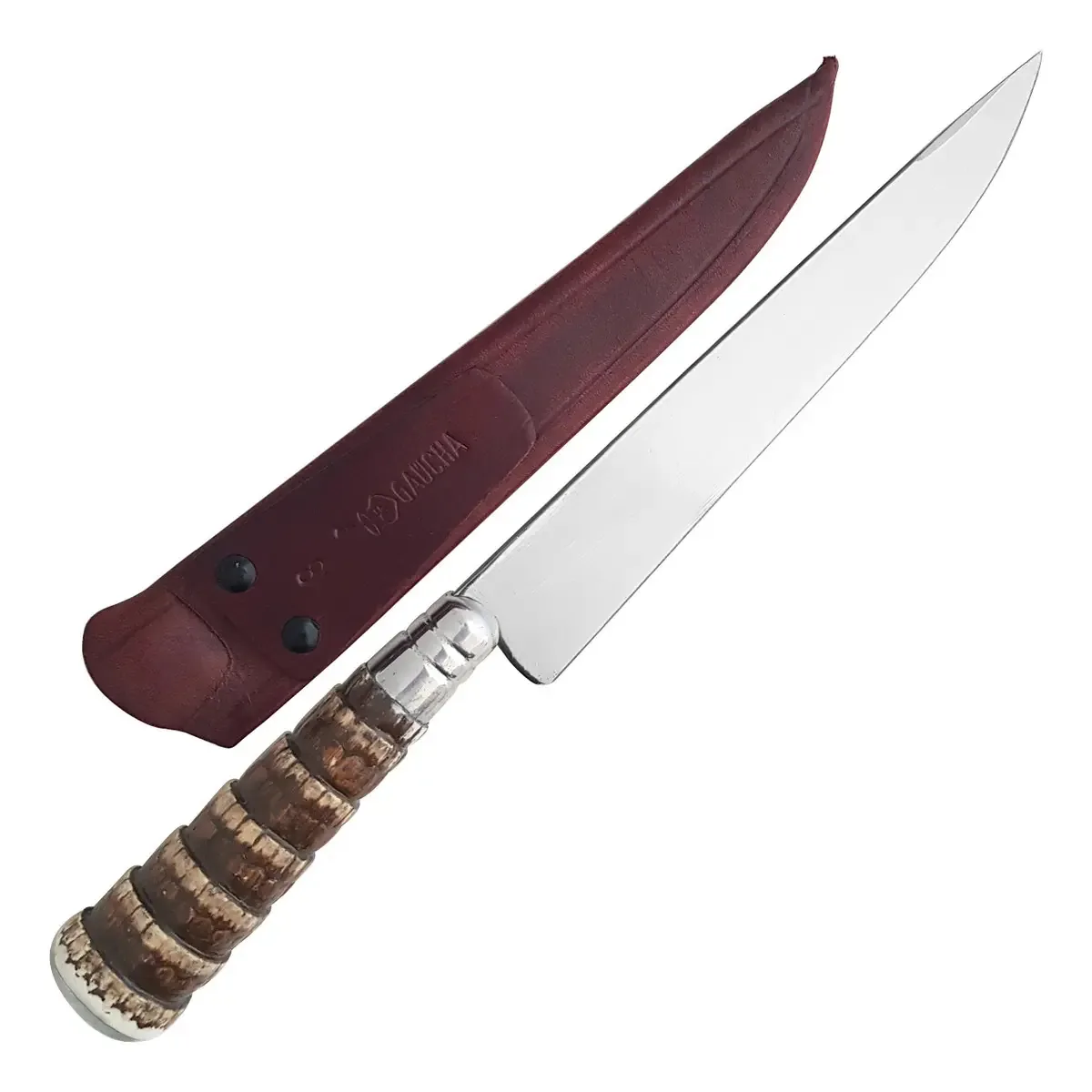Faca Campeira 8'' Aço Carbono 1070 Cabo Rabo De Tatu Gaúcha