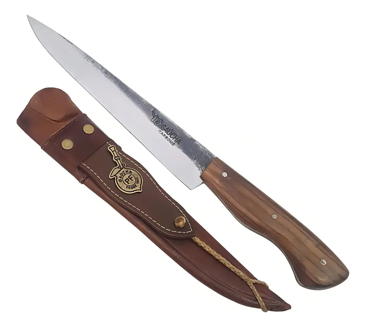Faca Rustica Para Churrasco Aço Carbono 8 Cabo Guajuvira