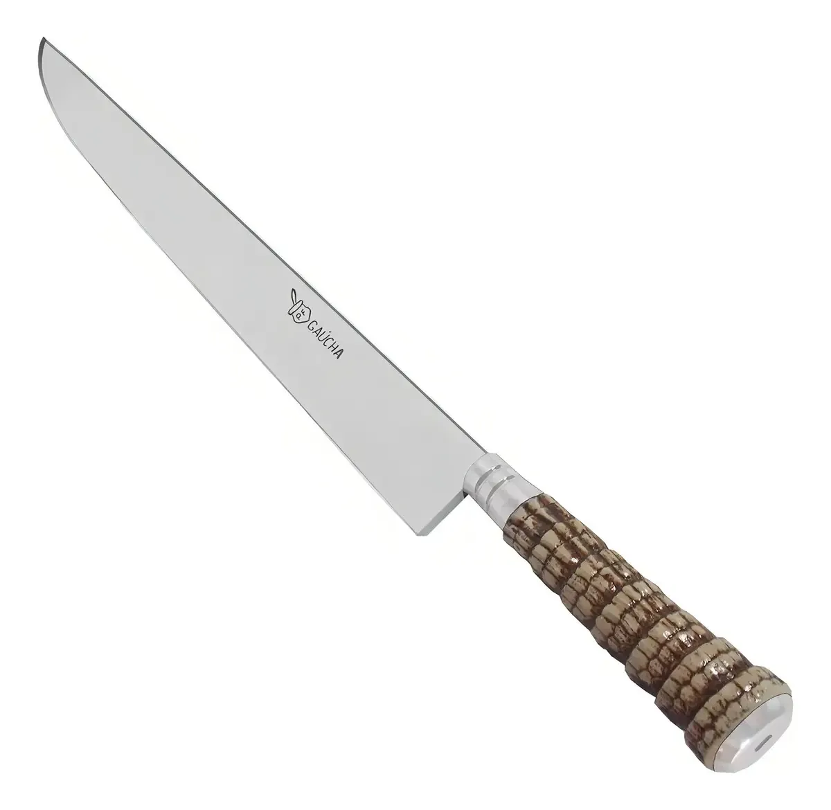 Faca Cutelaria 12'' Rabo De Tatu Churrasco Bainha De Couro C