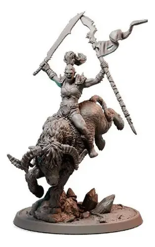 Miniatura Conspiração Orc E Bode Escala 72mm Rpg
