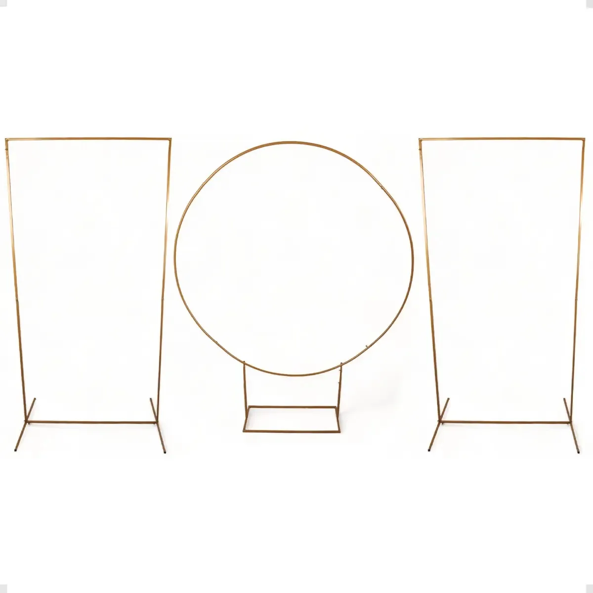 3 Arco Para Decoração Festa P/ Tecido Aniversario Casamento Cor Dourado