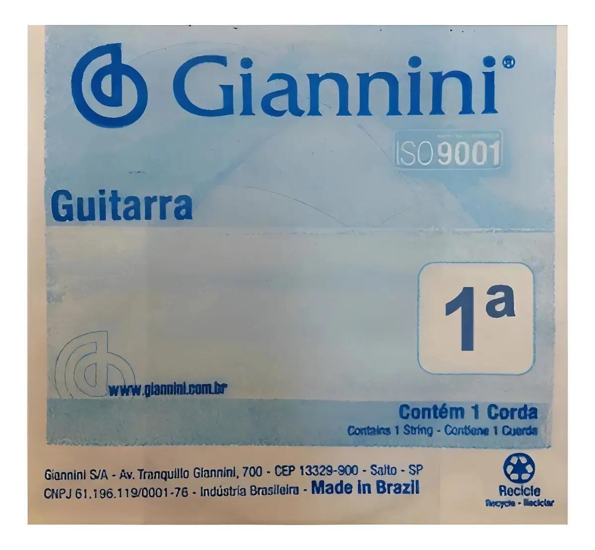 Corda Avulsa 1ª Mi Giannini 0.010 Para Guitarra GEEGST10.1