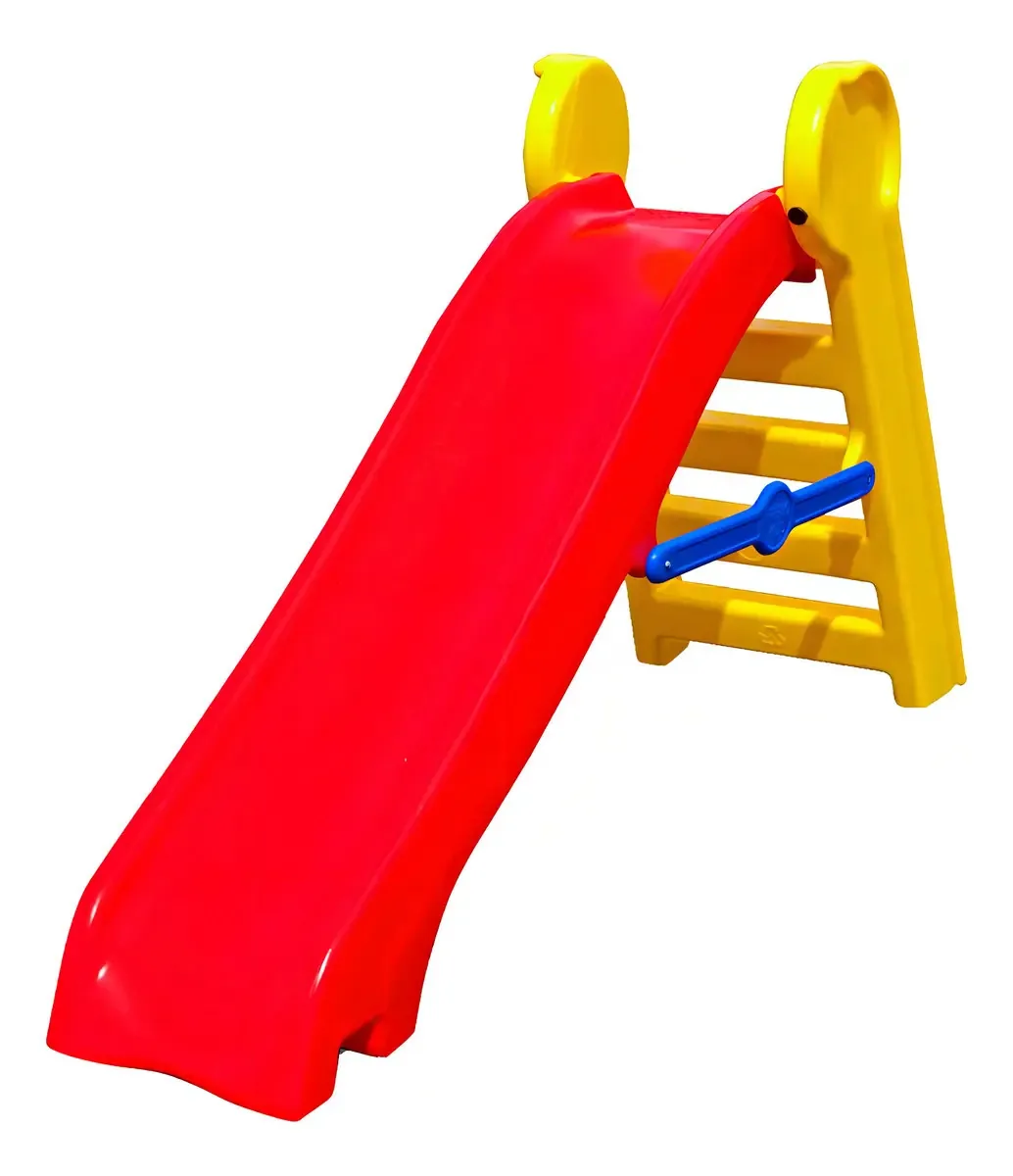 Escorregador Infantil Reto De Plástico Resistente Freso Vermelho, Amarelo E Azul