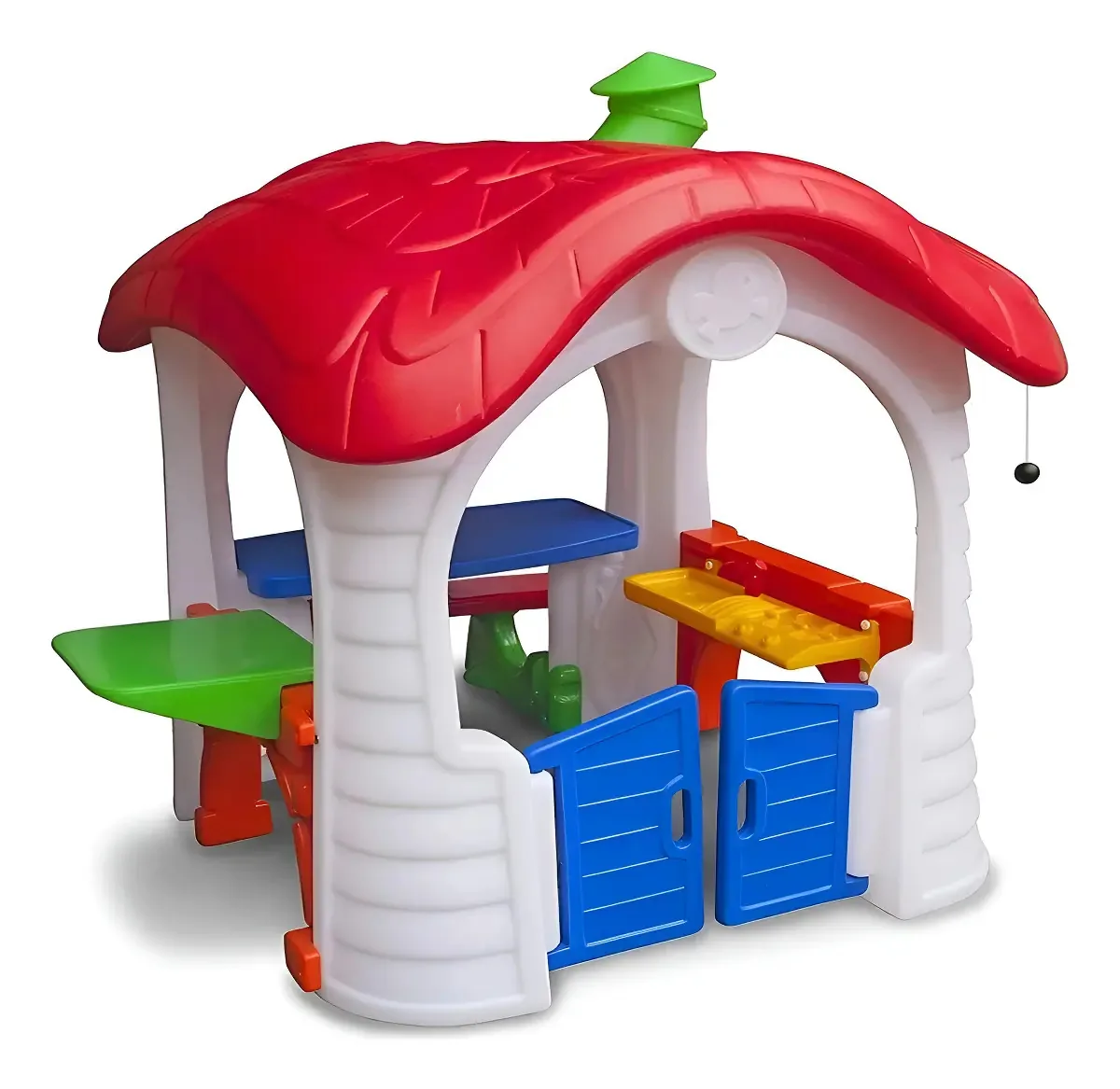 Casinha Petit De Brinquedo E Boneca + Mesa E Banquinho Freso Cor Branca