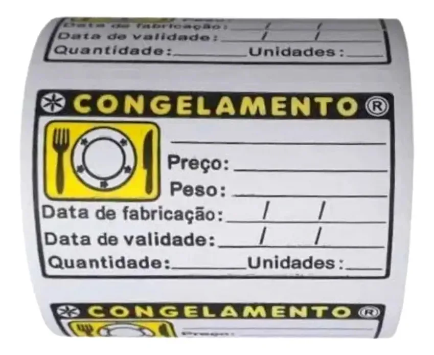 Etiquetas Adesivas M&B Embalagens BOPP 40x70mm C/250 Brancas Para Congelados