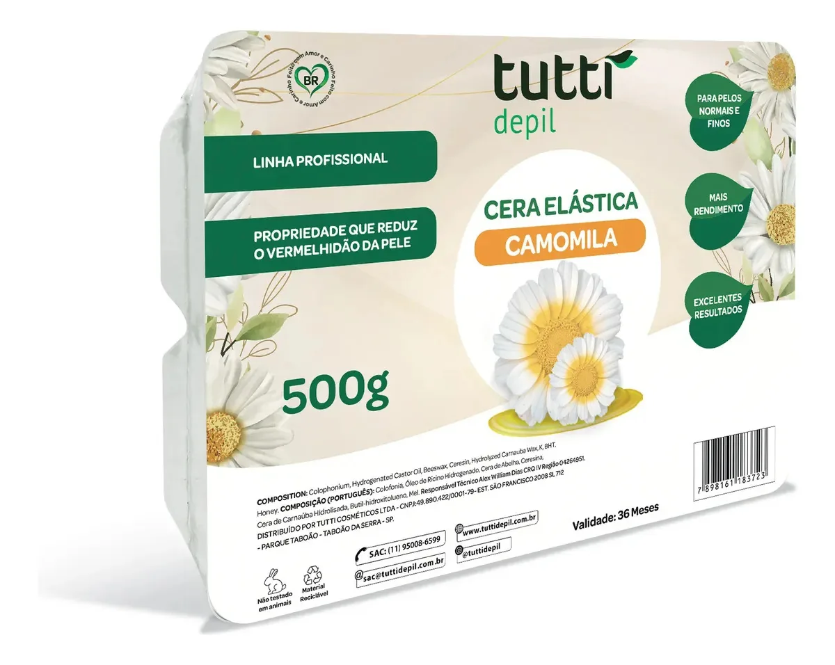 Cera Depilatã Ria Elã¡stica Camomila Tutti Depil 500g