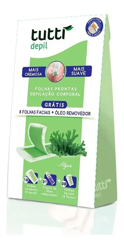Kit Folhas Prontas Depilação Corporal Algas Tutti Depil
