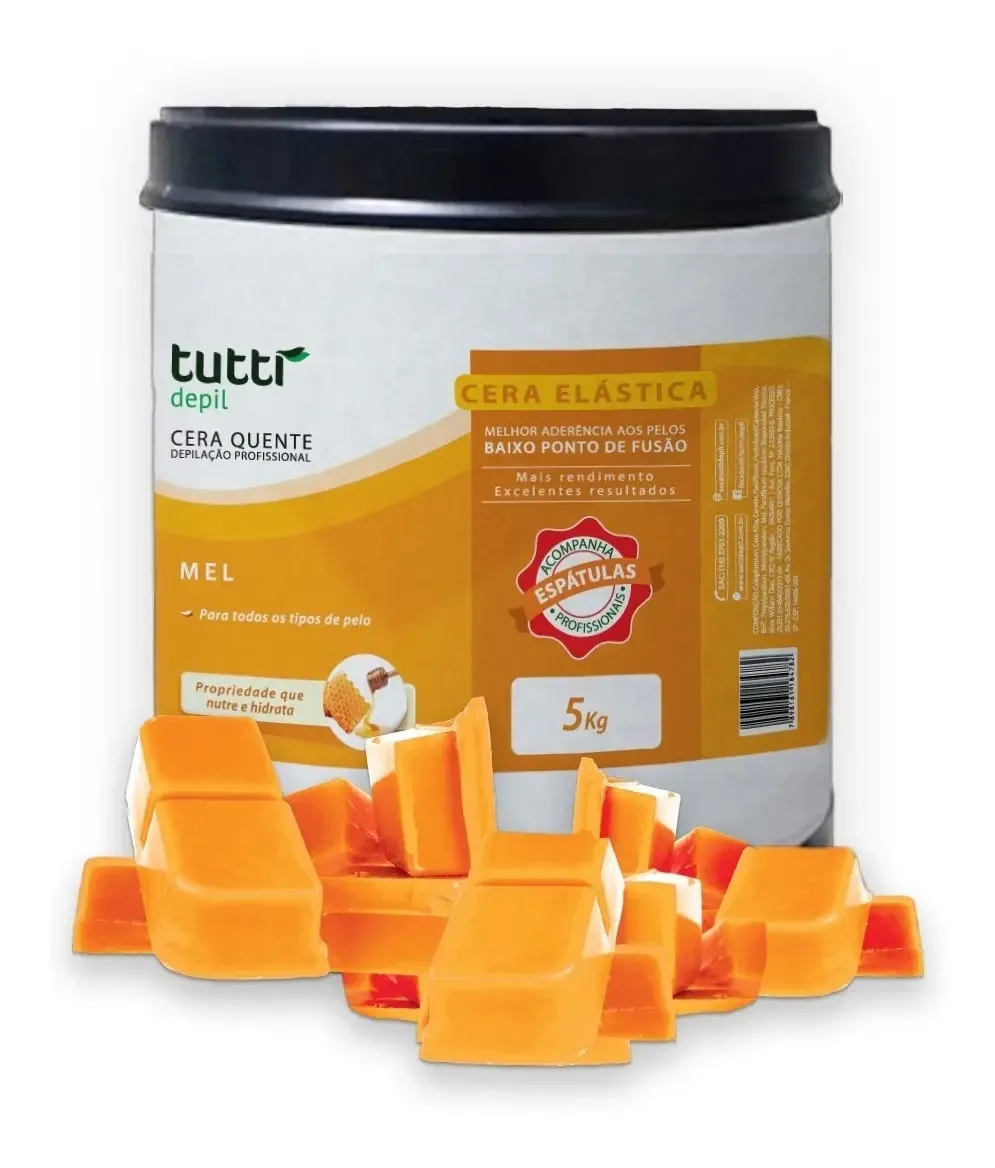 Cera Quente Elástica Mel 5kg Tutti Depil