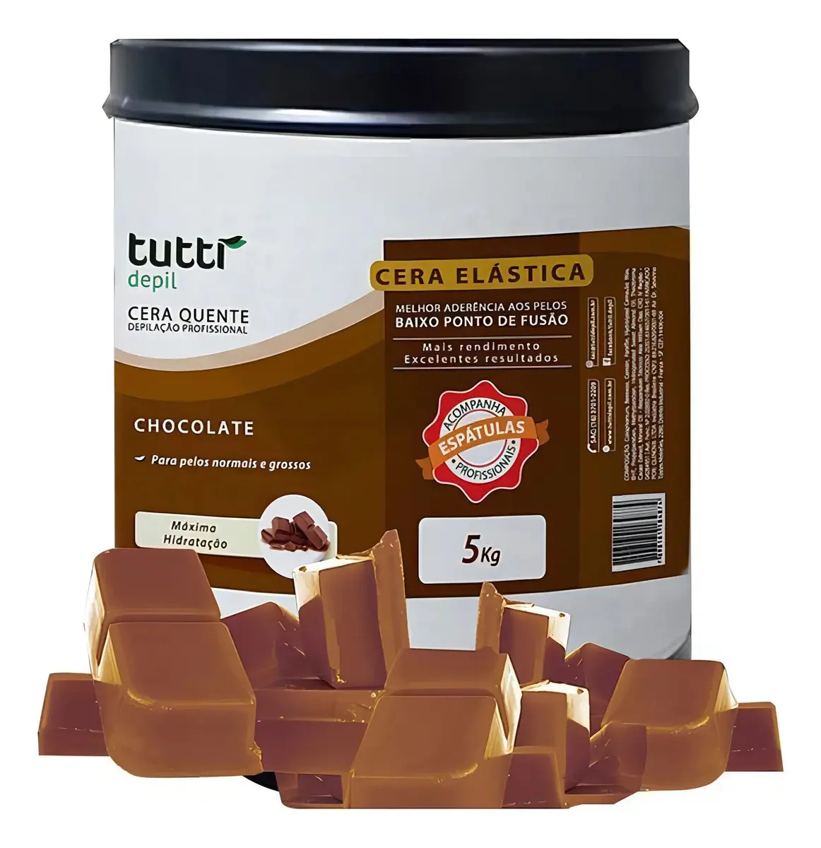 Cera Depilatória Chocolate Tutti Depil 5kg