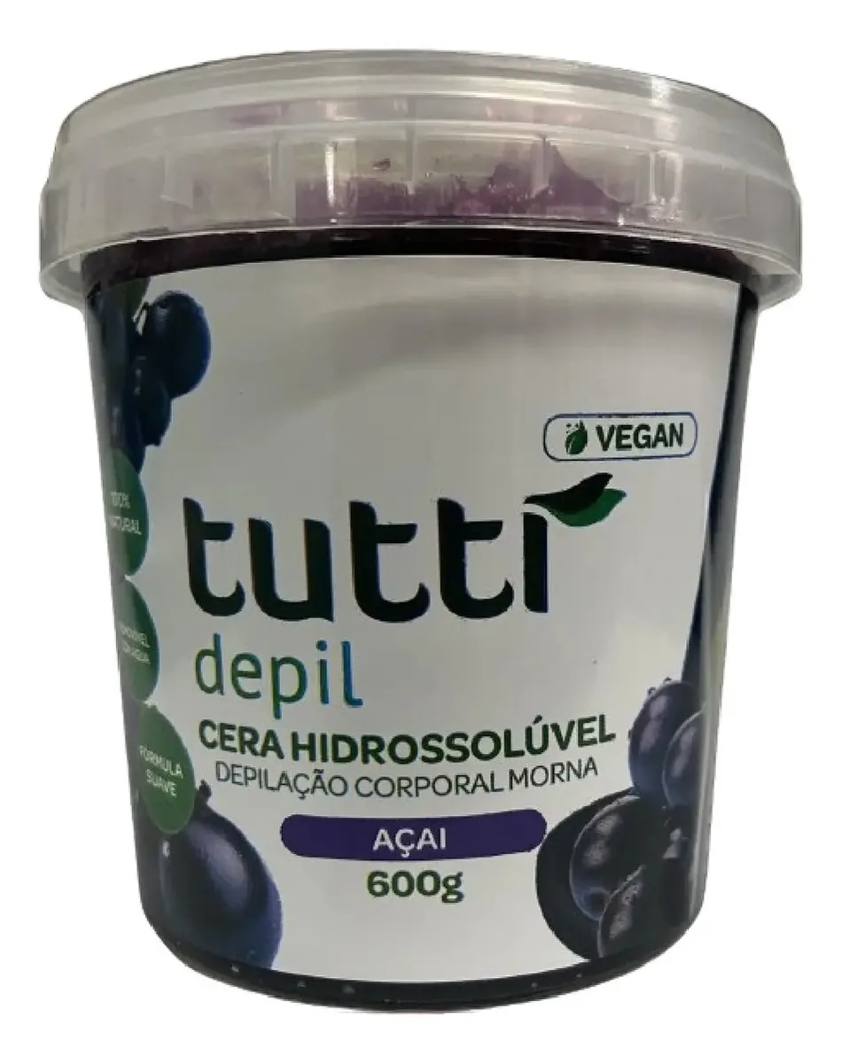 Cera Tutti Depil 600g Hidrossoluvel Acai