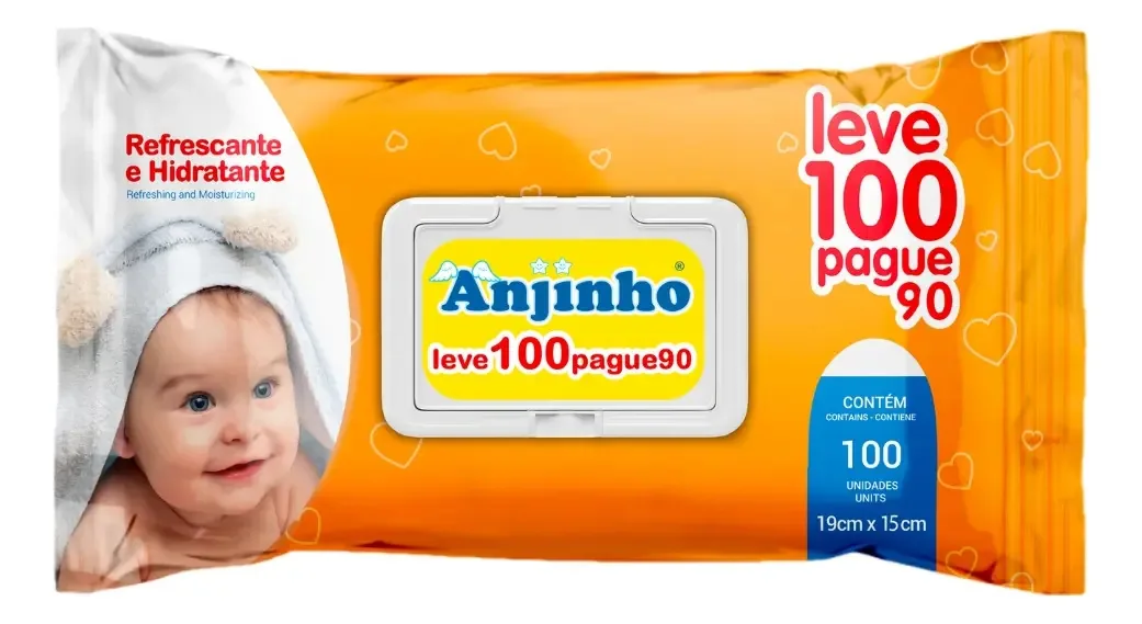 Toalhas Umedecidas Anjinho Lv100 Pg90 Hi