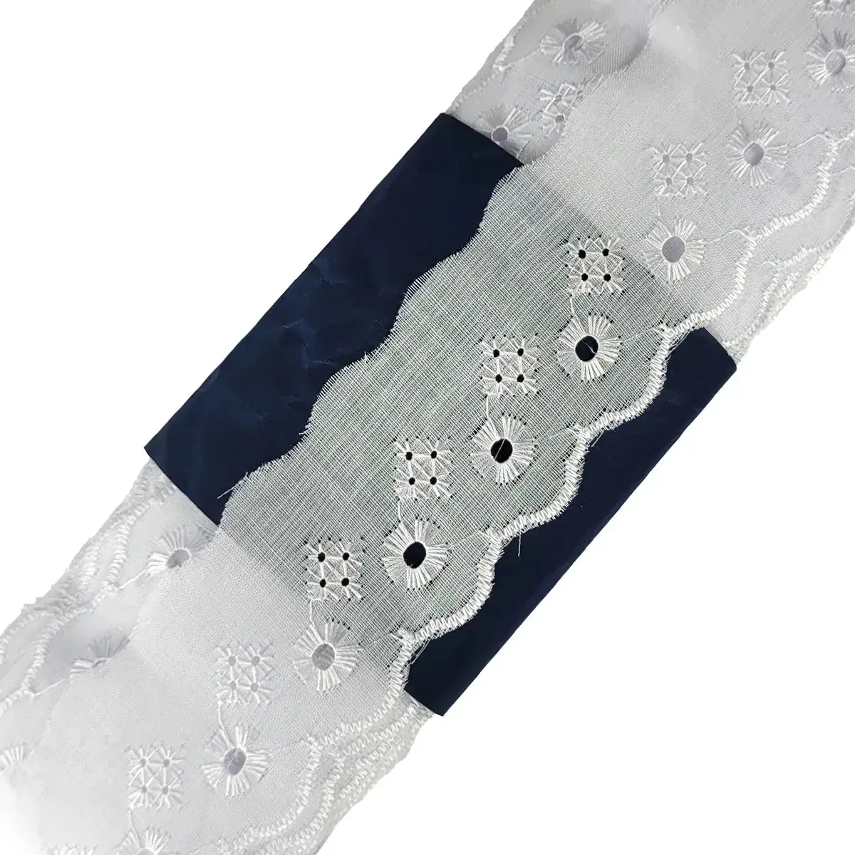 Tira Bordado Ingles Ctb134 5cm 13,70 Metros 101 Branco Renda