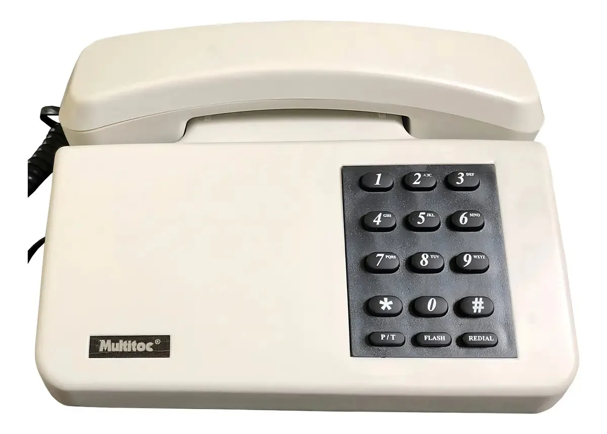 Telefone Padrão Com Fio E Chave Multitoc Marfim