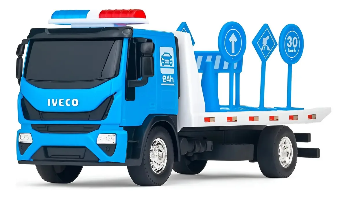 Caminhão Iveco Guincho Com Plataforma Azul