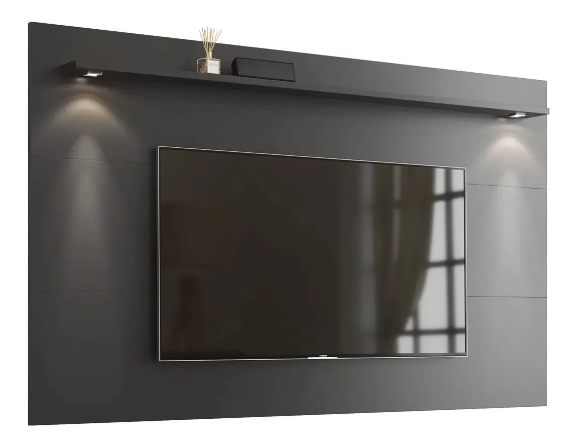 Painel Para Tv Aspen 1.8 Preto - Moveisaqui