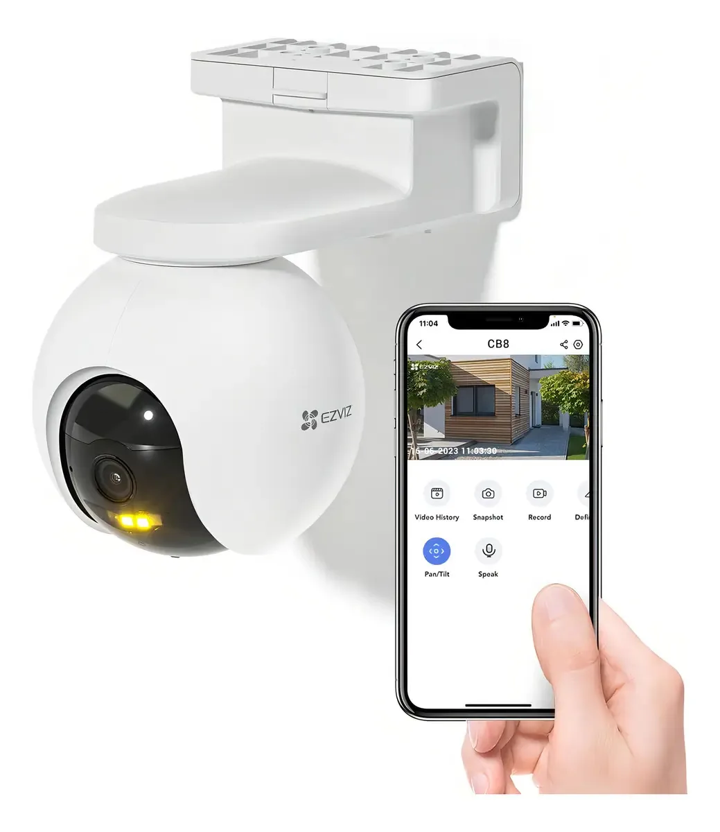 Câmera Segurança Ezviz Cb8 2k Wifi 360° Painel Solar Bateria