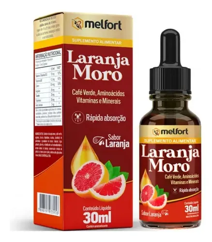 Suplemento Termogênico Melfort Gotas Laranja Moro e Café Verde Vegano 30ml
