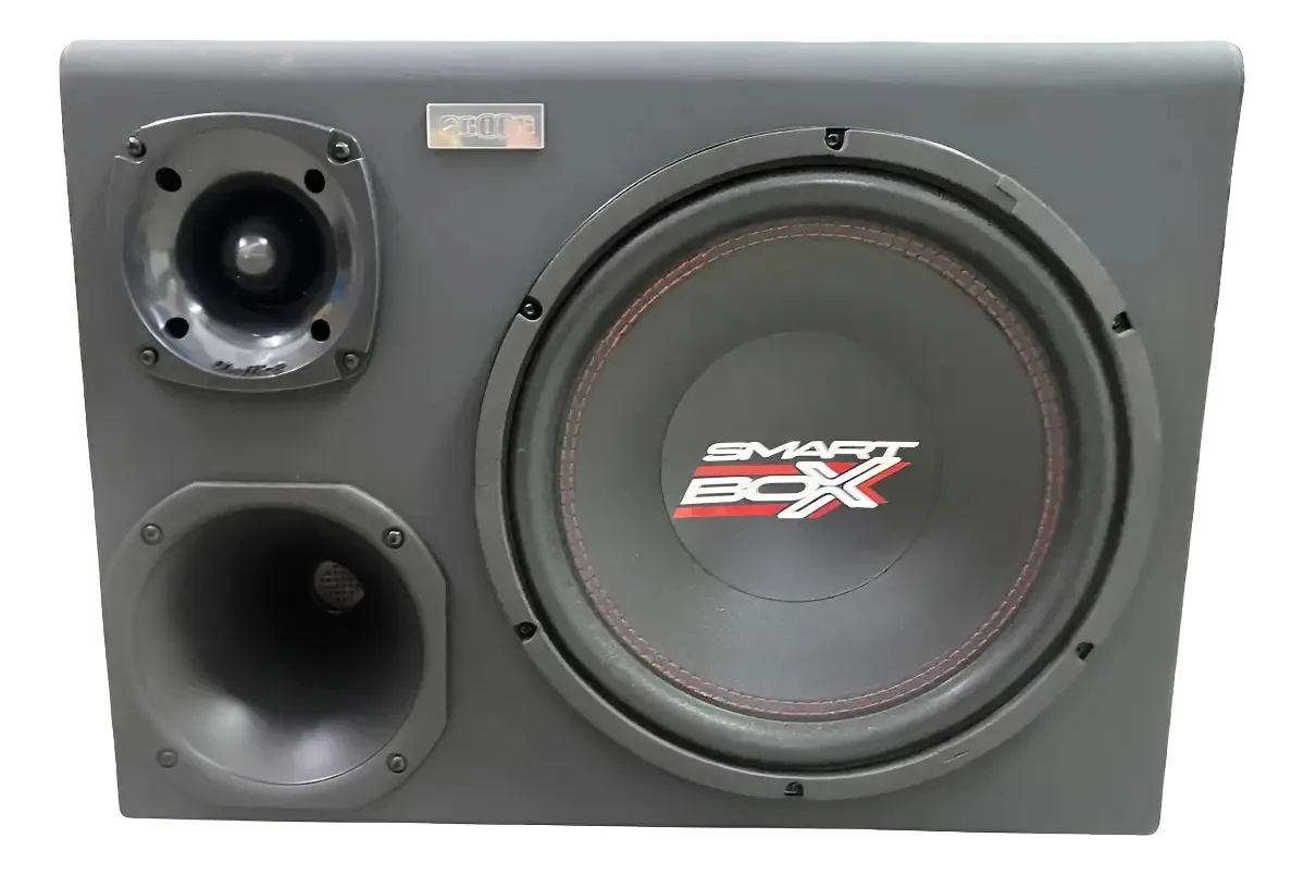 Caixa Trio Automotiva 12 Polegadas 300watts Boog Amplificada