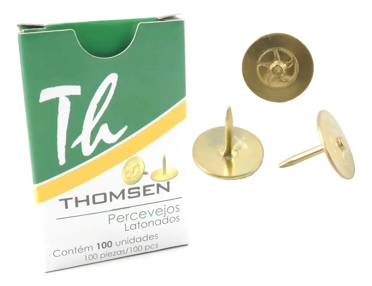 Percevejo Latonado Thomsen - Kit C/12 Caixas (1200 Pçs)