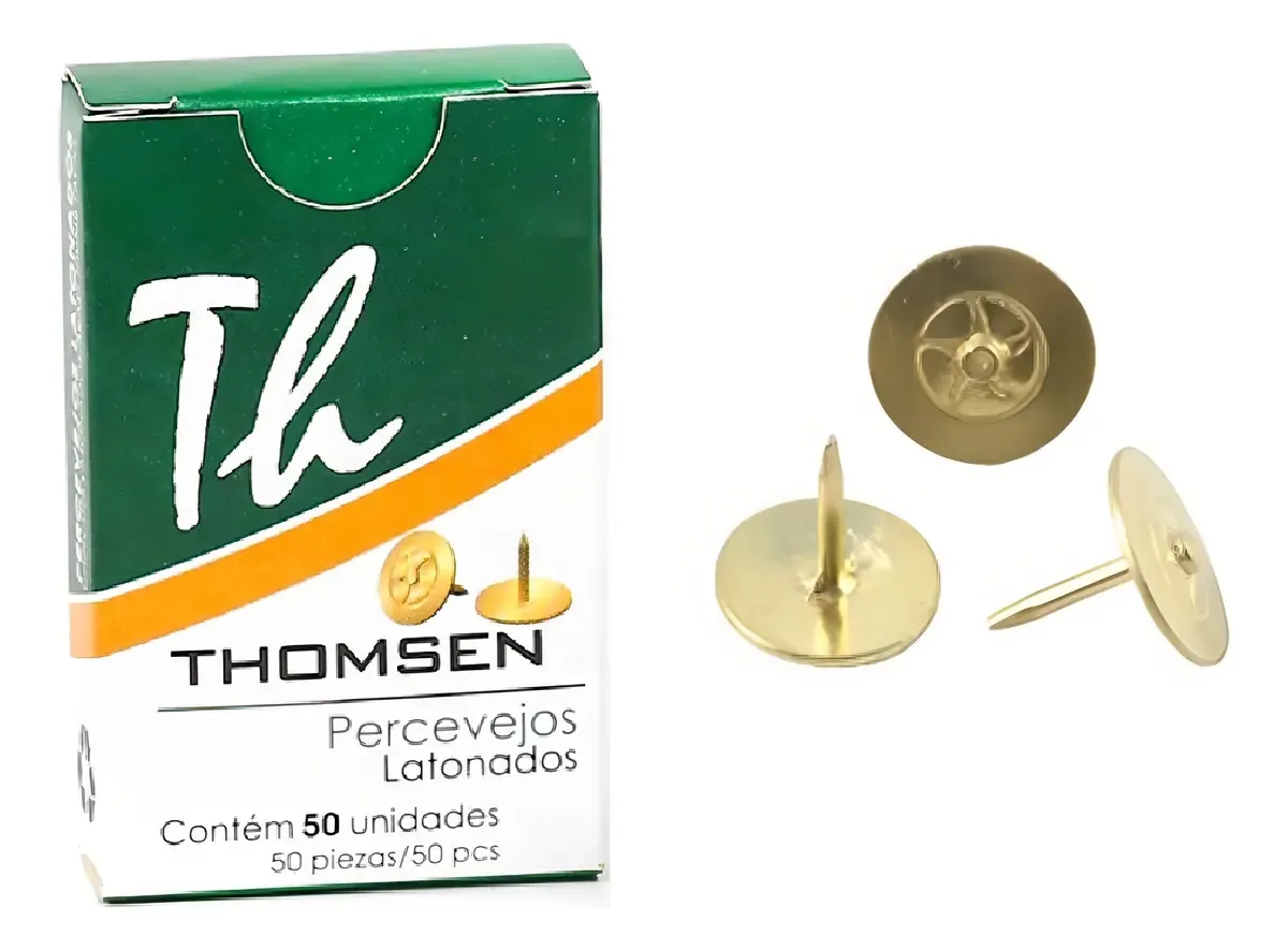 Tachinha Thomsen Redonda Latonado 9.5mm, 50 Unidades