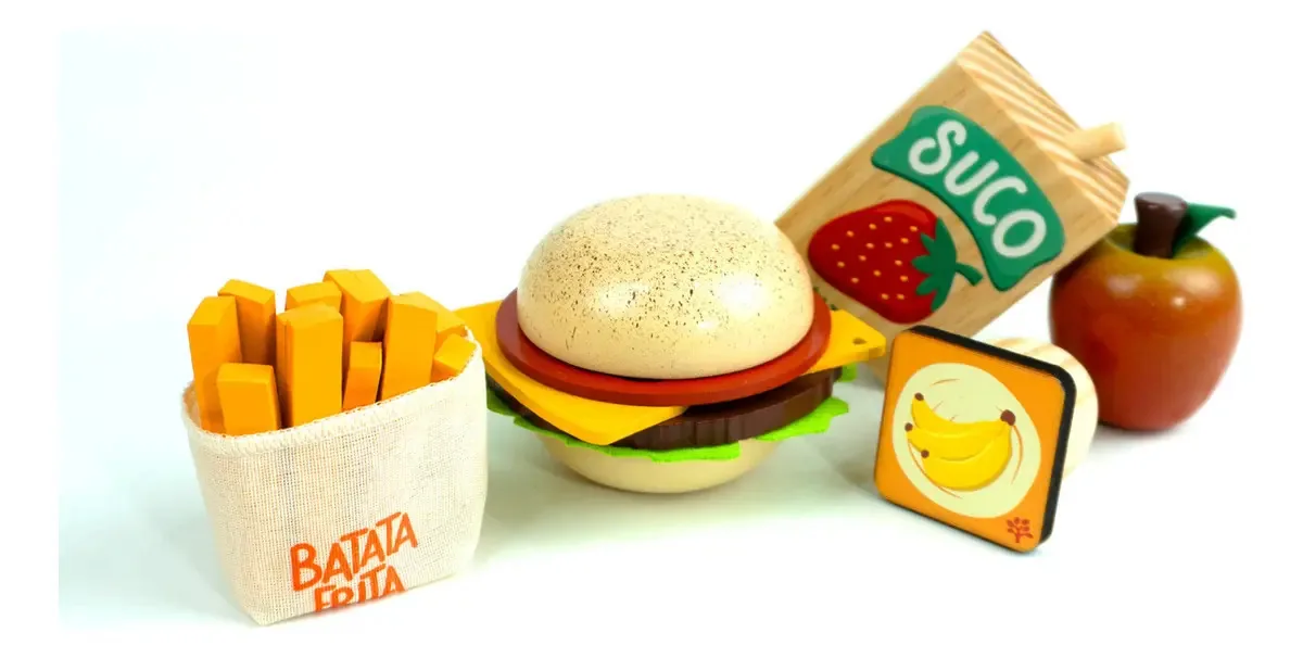 Kit De Montagem De Sanduíche Em Madeira Comida de Brinquedo